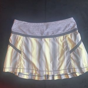 Lululemon Reflection Skirt Citron Coal Stripe